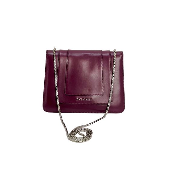 Bvlgari Calfskin Small Serpenti Forever Snake Plum Crossbody Bag - Picture 2 of 12